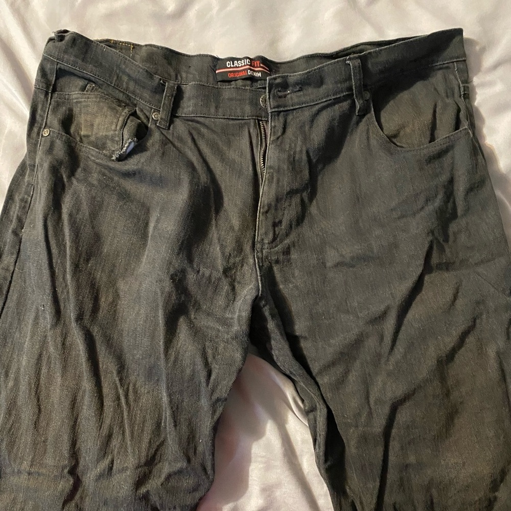 Men’s dark gray 5 pocket jeans